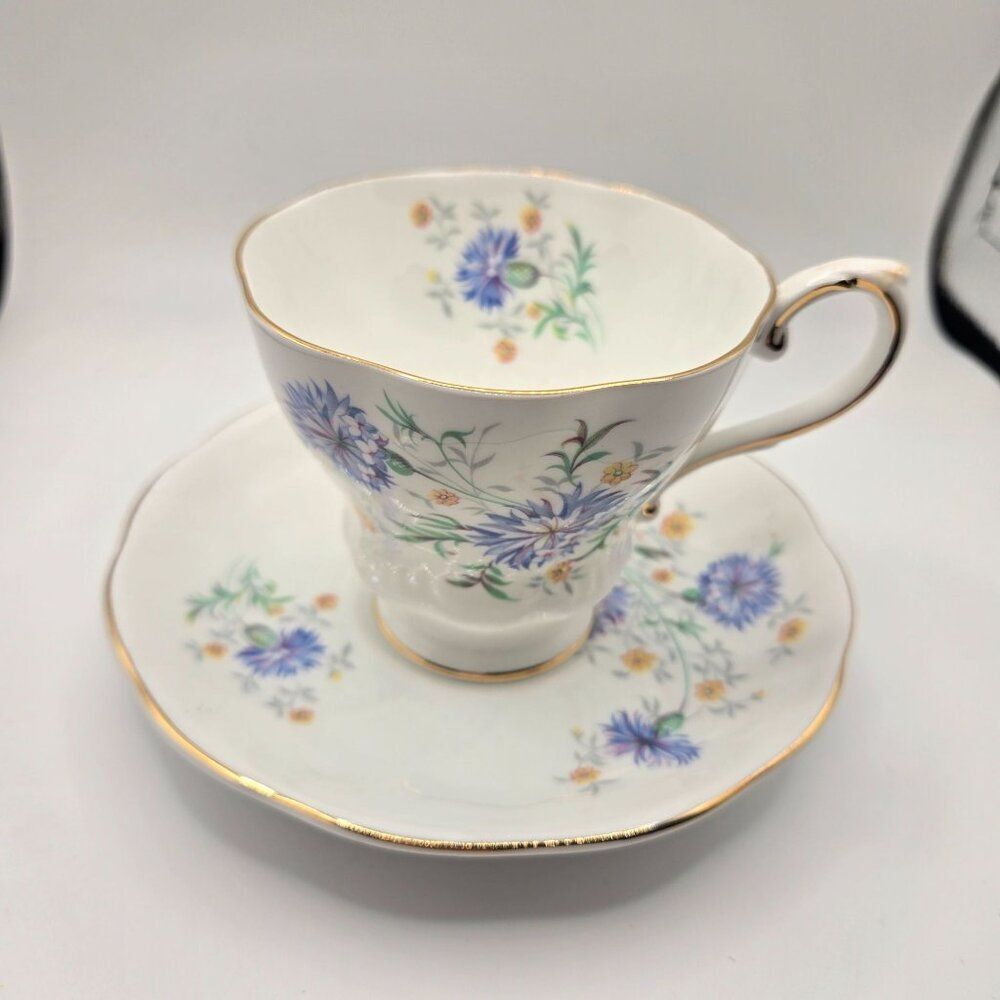 Vintage Embassy Bone China Cup Saucer Set Made In England Floral Gold Trim